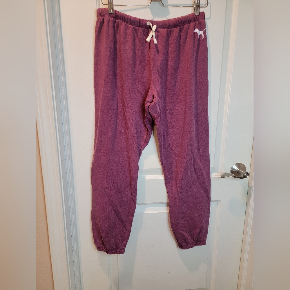 Victoria Secret PINK Burgandy Sweatpants Size L